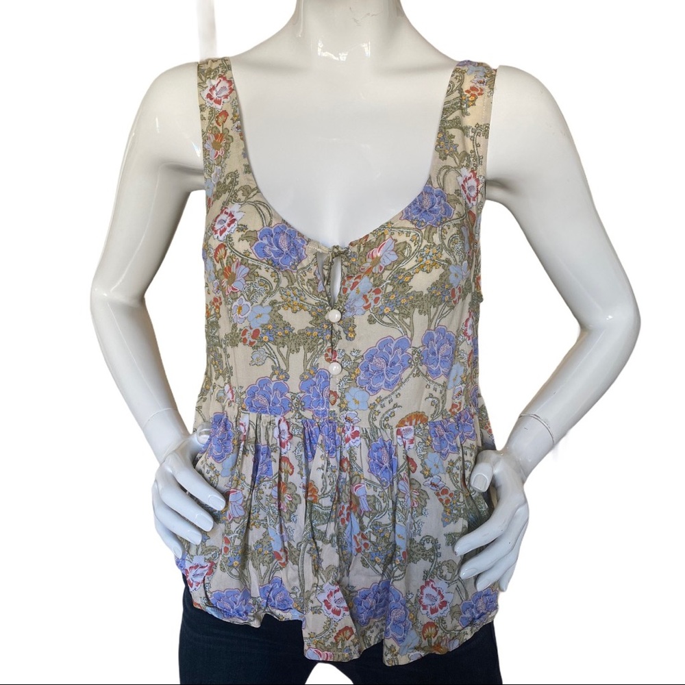 LF Seek the Label Peplum Paisley Tank Top Small